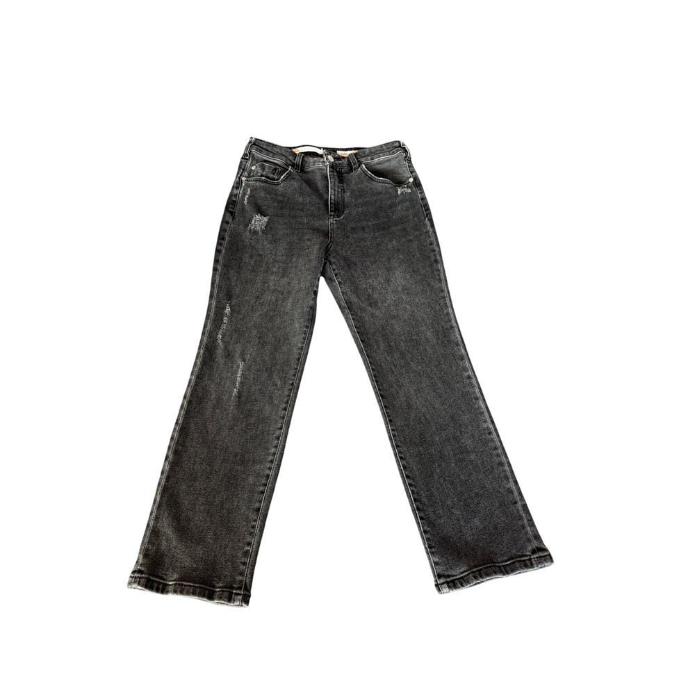 Pilcro and the Letterpress Relaxed Straight Distressed Black Jeans Size 29